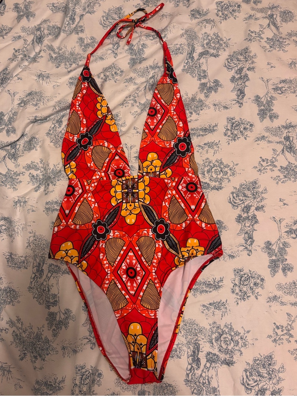 Red Floral One-Piece Swimsuit